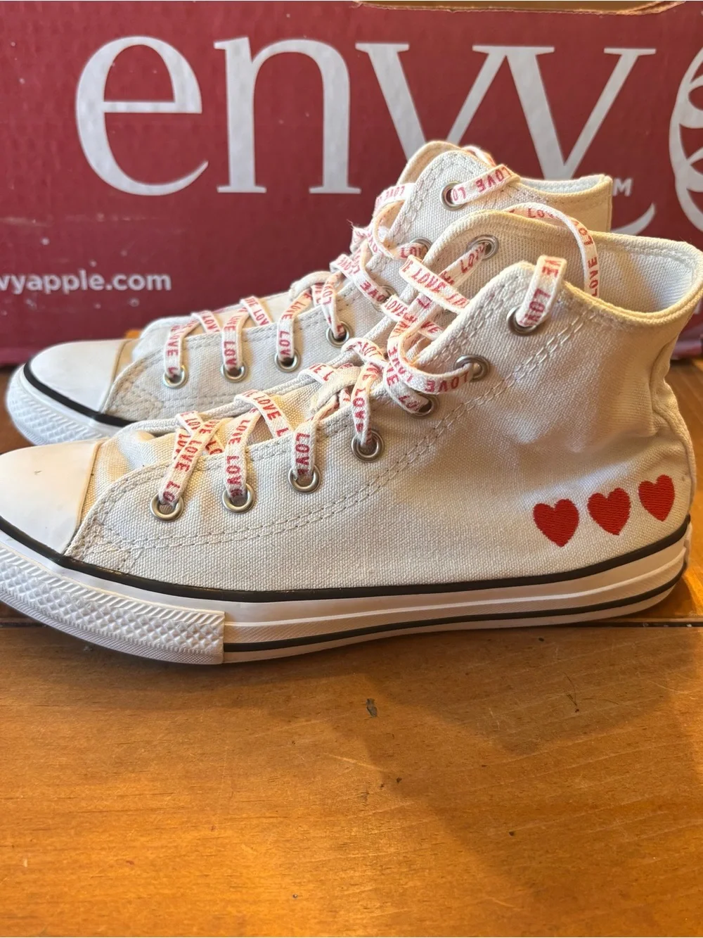 Converse youth Chuck Taylor All Stars high top crafted heart off white 3
